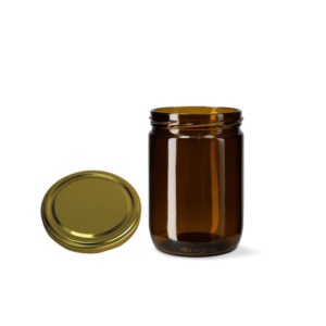 glazen pot 500ml bruin glas